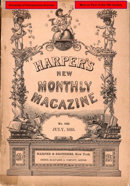 Harper's Magazine 1895 "U. of P." - University Archives and Records ...