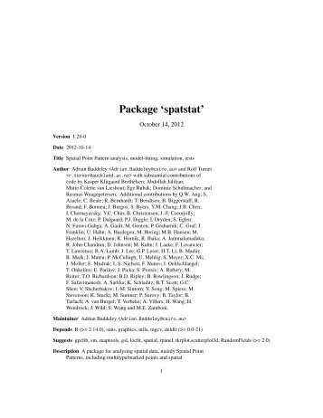 Package 'spatstat' - What are R and CRAN?