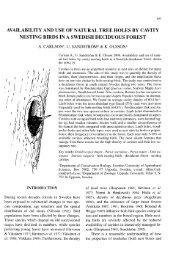 availability and use of natural tree holes by cavity nesting birds in a ...