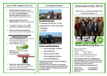 Haushaltsvoranschlag 2001 - Maschinenring Straubing - Bogen eV
