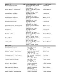 Missouri FCCLA 2012-2013 Regional Officer Directory