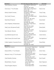 Missouri FCCLA 2011-2012 Regional Officer Directory