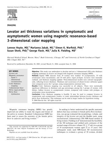 Levator ani thickness variations in symptomatic and asymptomatic ...