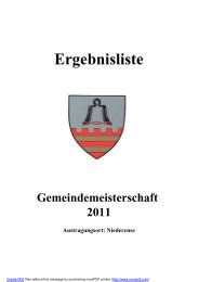 2011 Ergebnisse Gemeindemeisterschaft - Niederense