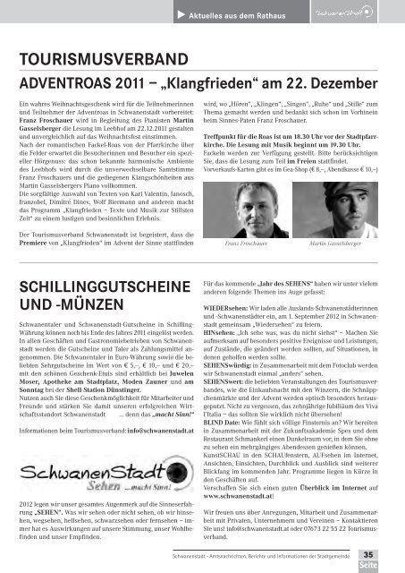 Amtsnachrichten, Berichte und Informationen der ... - Schwanenstadt