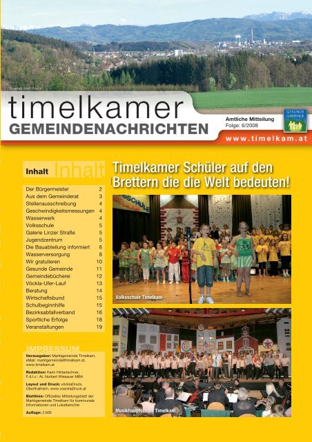 Gemeindenachricht Nr. 6/2008 - Marktgemeinde Timelkam