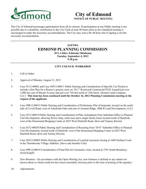 Download Pdf Packet City Of Edmond