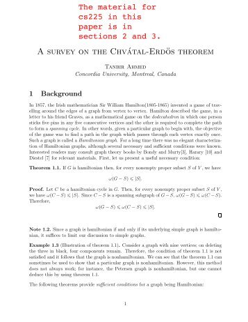 A paper on the Chvatal-Erdos Hamiltonian Cycle - Department of ...