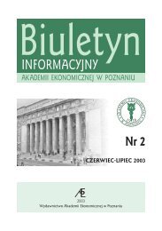 Spis treści - Uniwersytet Ekonomiczny w Poznaniu - Poznań