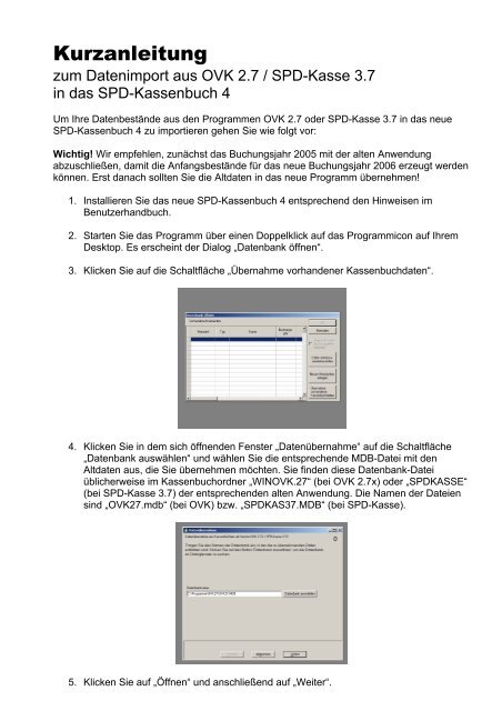 Wichtige Information zum Import von Altdaten aus Vorgängerversionen