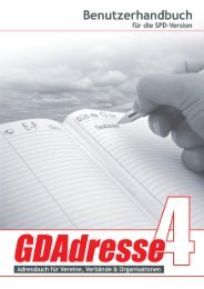 Benutzer-Handbuch GDAdresse4 (SPD-Version) - Gedicon GmbH