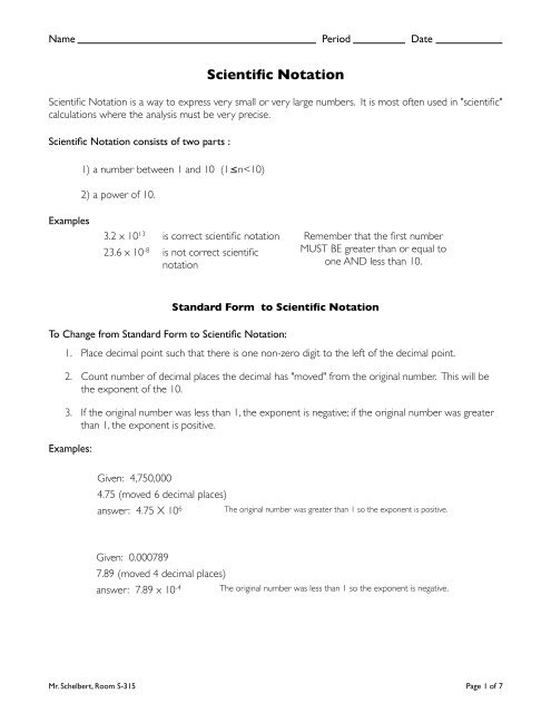 SI Units handout - ETHS