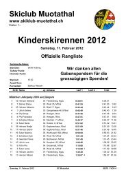 Rangliste Kinderskirennen 2012 - Skiclub Muotathal