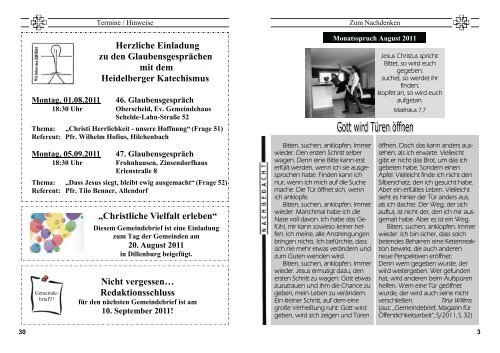 Gembrief 04-2011 - Evangelische Kirchengemeinde Oberscheld