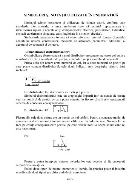 SIMBOLURI ŞI NOTAŢII UTILIZATE ÎN PNEUMATICĂ