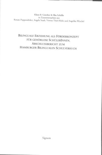 bilinguale erziehung als förderkonzept für gehörlose schülerinnen.