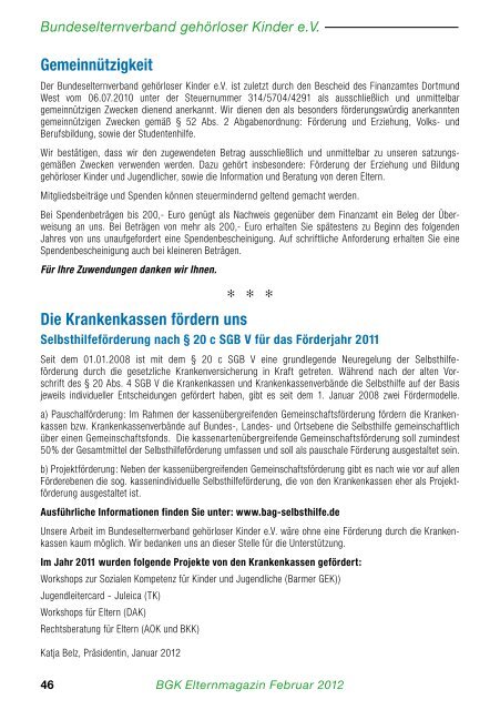 Februar 2012 - Bundeselternverband gehörloser  Kinder eV