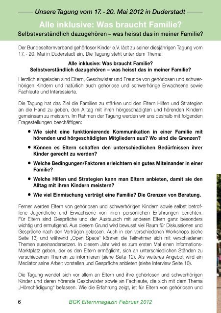 Februar 2012 - Bundeselternverband gehörloser  Kinder eV