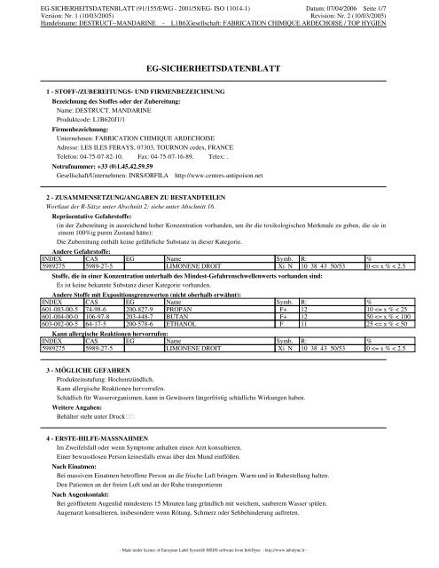 EG-SICHERHEITSDATENBLATT - Sigron