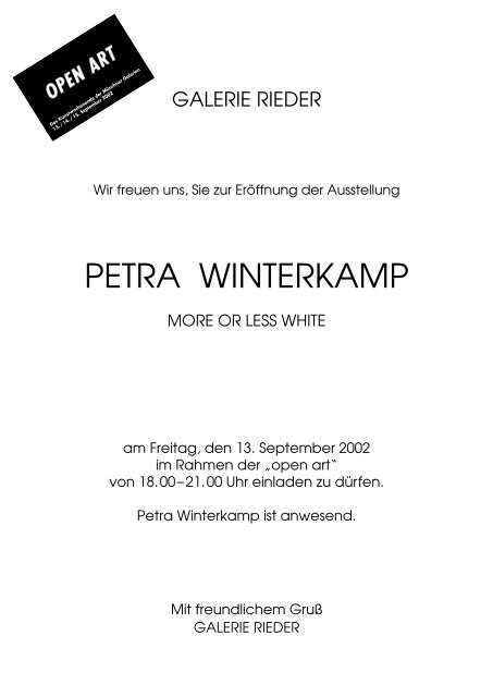 PETRA WINTERKAMP - Galerie Rieder