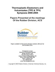 Tire Symposia 2000-2003 - Rubber Division