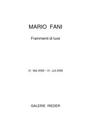 MARIO FANI - Galerie Rieder