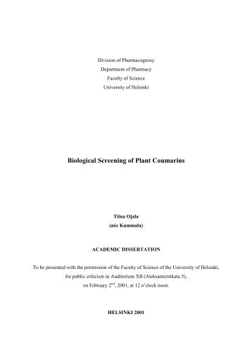 Biological Screening of Plant Coumarins - E-thesis