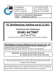 92. Briefmarken-Auktion am 01.12.2012 Telefonisch unter ... - T-Online