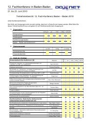 12. Fachkonferenz in Baden-Baden - DOXNET