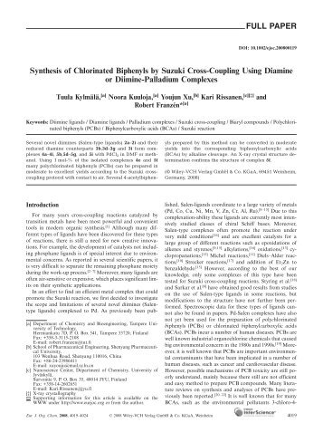 FULL PAPER Synthesis of Chlorinated Biphenyls by Suzuki Cross ...