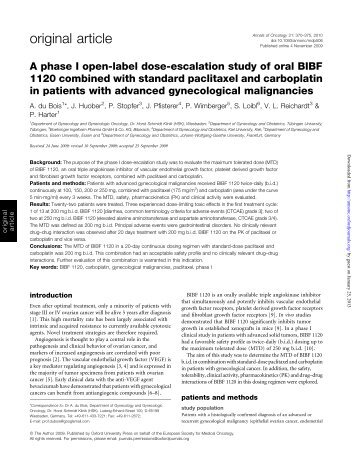 A phase I open-label dose-escalation study of oral BIBF 1120 ...