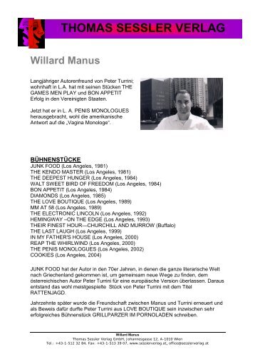 Zum Stück Cookies Willard Manus - THOMAS SESSLER - Verlag