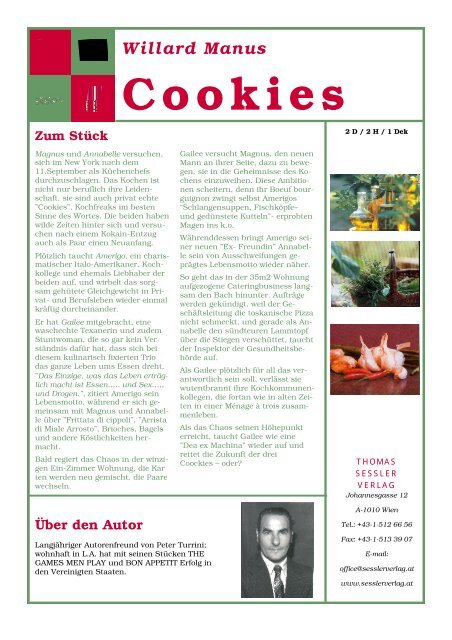 Zum Stück Cookies Willard Manus - THOMAS SESSLER - Verlag