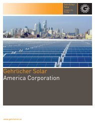 Gehrlicher Solar America Corporation