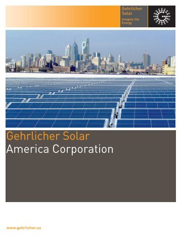 Gehrlicher Solar America Corporation