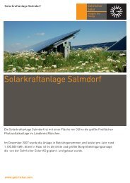 Fact Sheet - Solarkraftanlage Salmdorf - Gehrlicher Solar AG