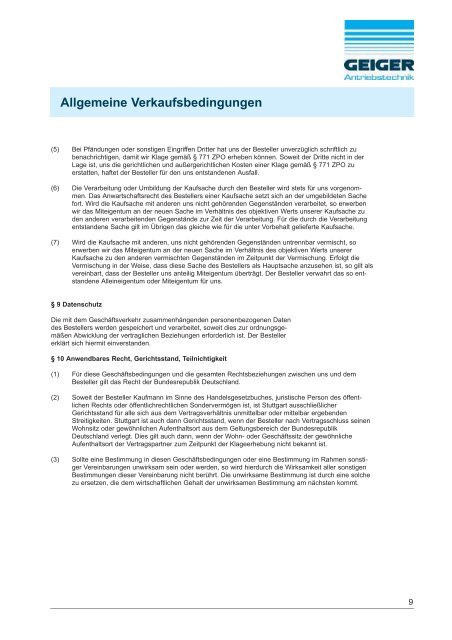 INFORMATIONEN - Geiger Antriebstechnik