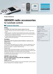 GEIGER radio accessories - Geiger Antriebstechnik