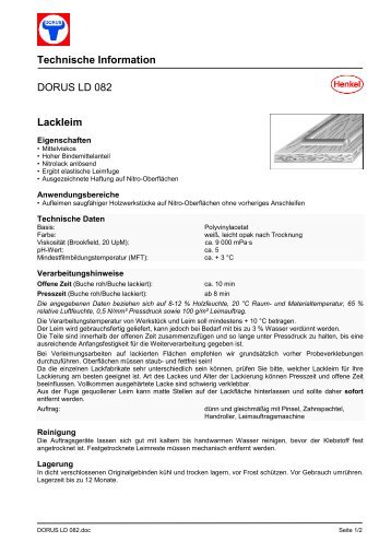 Technische Information DORUS LD 082 Lackleim