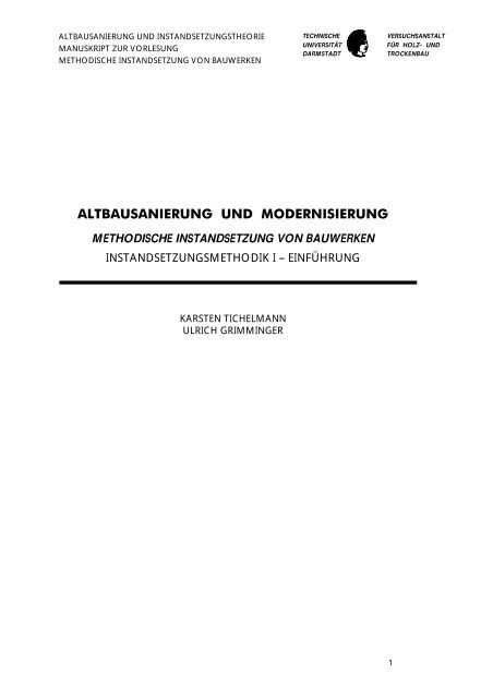 altbausanierung und modernisierung - Technische Universität ...