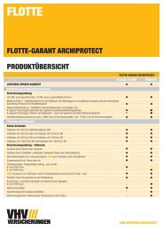 Flotte-GARANT ARCHIPROTECT-Übersicht - VHV MAX.NET