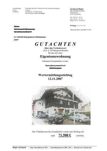 Eigentumswohnung - Sachverständiger Gerhard Hofer