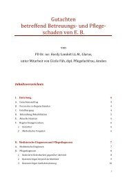 Gutachten betreffend Betreuungs‐ und Pflege‐ schaden von E. B.