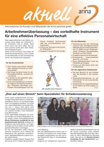Ausgabe Mai 2010 - ARINA PERSONAL GmbH