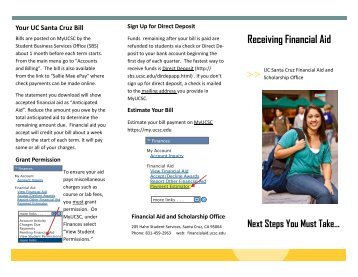 Important Next Steps to Receive Financial Aid - UC Santa Cruz ...