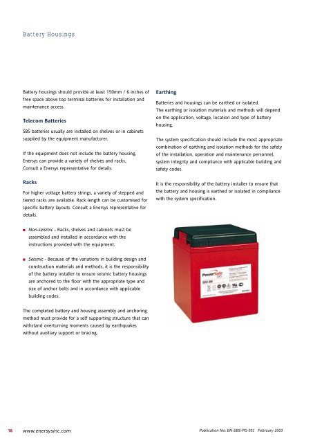 PowerSafe V Product Guide new - EnerSys