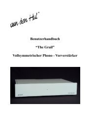 Benutzerhandbuch “The Grail” Vollsymmetrischer ... - Van den Hul