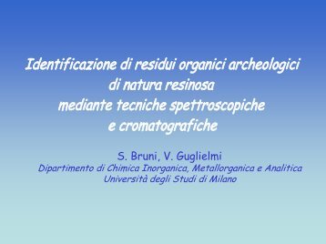 S. Bruni, V. Guglielmi - Dipartimento di Scienze Archeologiche