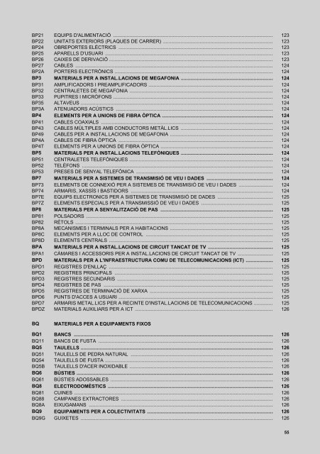 Preus de referència d'edificació, de seguretat i salut, assaigs ... - ITeC