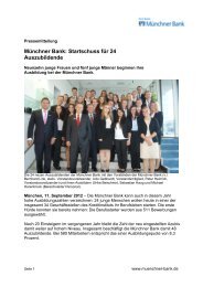 Startschuss für 24 Auszubildende - Münchner Bank eG